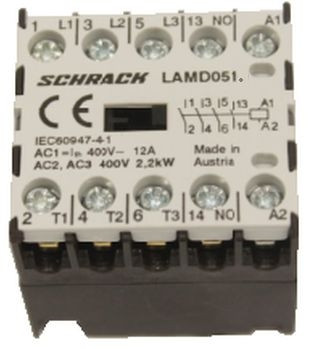 SCHRACK - LAMD0510 Micro mágneskapcsoló 3Z+1Z, 2,2kW, 5A, 24VAC