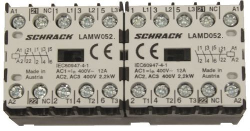 SCHRACK - LAMW0520 Micro irányváltó mágneskapcsoló kombináció 2,2kW/24VAC, 1NY