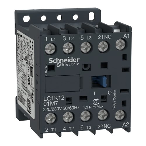 SCHNEIDER LC1K1201B7 - Mágneskapcsoló 12A, 1 nyitó, AC, 50/60 Hz