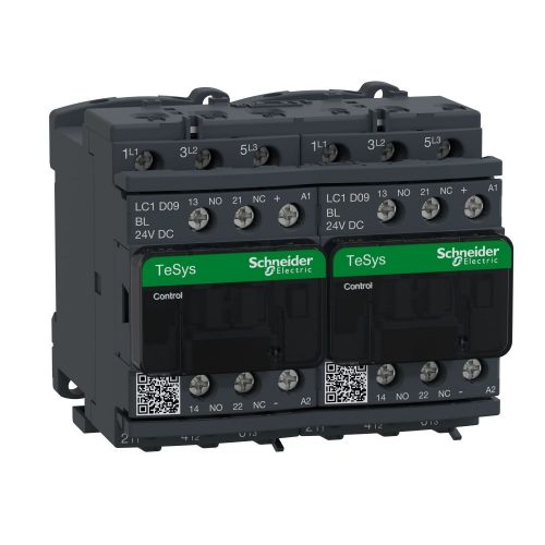 SCHNEIDER LC2D09BL - Kisfogy. DC, 4kW/9A (400V, AC3), csavaros csatlakozás, 1Z+1NY