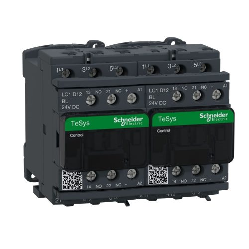 SCHNEIDER LC2D12BL - Kisfogy. DC, 5,5kW/12A (400V, AC3), csavaros csatlakozás, 1Z+1NY