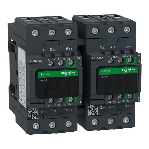 SCHNEIDER LC2D40ABBE - TESYS D irányváltó kontaktor GREEN-3P 440V 38A 24VDC