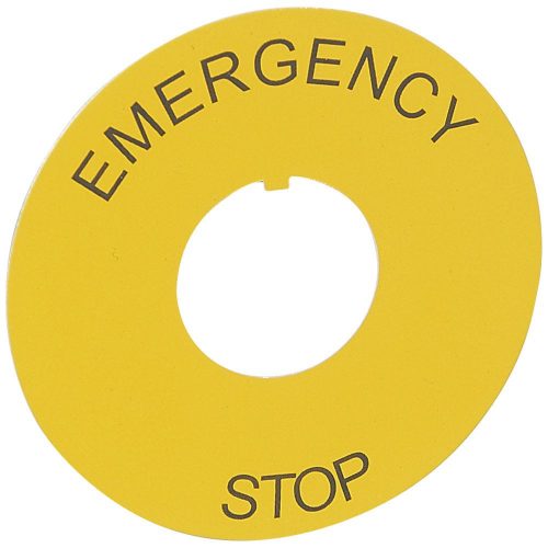 LEGRAND-024176 - Osmoz cimke vészleállító nyomógombhoz Ø60 - "EMERGENCY STOP"