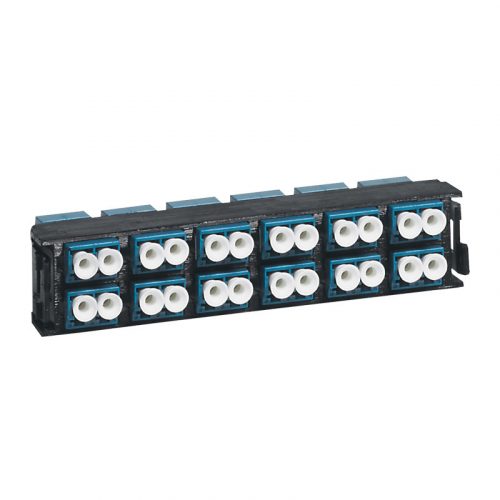 LEGRAND-032115 - LEGRAND optikai patch modul 12xLC duplex monomódusú címkével és címketartóval fekete LCS3