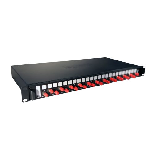 LEGRAND-032163 - LEGRAND optikai patch panel kihúzható 24xST szimplex (48xFO szál beköthető) multimódusú LCS3