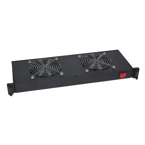 LEGRAND-046489 - LEGRAND ventilátor egység 1U-19" 2 ponton rögzíthető gyorspánttal MÉLY: 150 2 ventilátoros + kapcsoló fekete LCS2