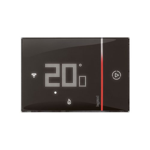 LEGRAND-049039 - Smarther2 okos termosztát süllyesztett fekete színű csavaros sorkapcsos (230V~ L+N) közvetlen Wi-fi csatlakozás Legrand/Netatmo