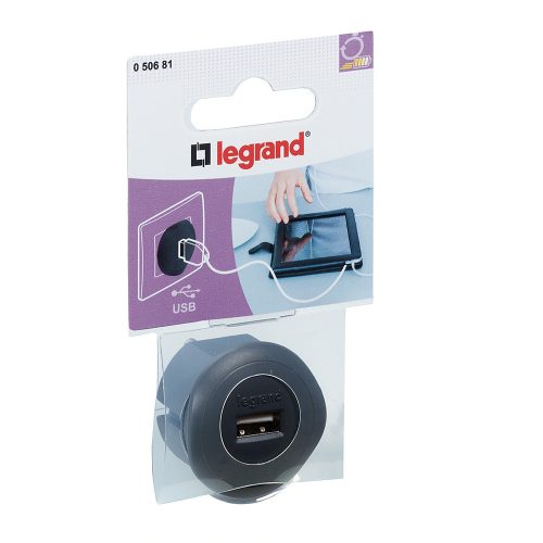 LEGRAND-050681 - USB-s csatlakozódugó 1,5A - 5V, fekete