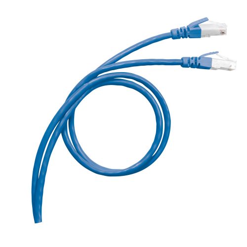 LEGRAND-051752 - LEGRAND patch kábel RJ45-RJ45 Cat6 árnyékolt (S/FTP) PVC 1 méter kék d: 6,2mm AWG27 LCS3