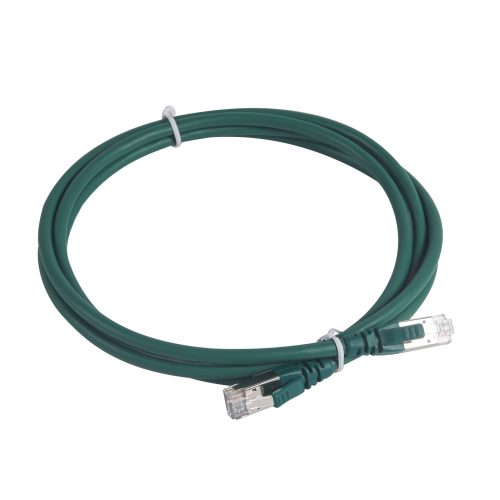 LEGRAND-051867 - LEGRAND patch kábel RJ45-RJ45 Cat6A árnyékolt (S/FTP) LSZH (LSOH) 2 méter zöld d: 6,2mm AWG27 LCS3