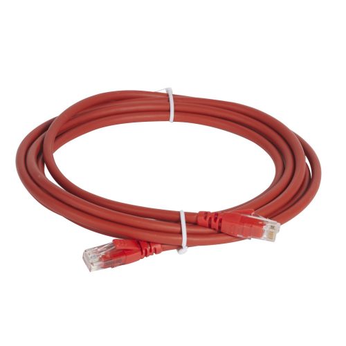 LEGRAND-051880 - LEGRAND patch kábel RJ45-RJ45 Cat6A árnyékolatlan (U/UTP) LSZH (LSOH) 3 méter piros d: 6,2mm AWG26 LCS3