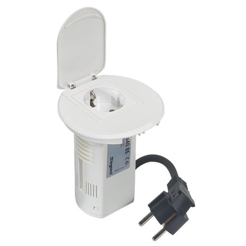 LEGRAND-054085 - Összeszerelt asztali kábelrendező 2P+F csatlakozóaljzattal és USB telefontöltővel, fehér keret és mechanizmus, 1x2P+F csatlakozóaljzat burkolattal, 1x USB , 2 m tápkábellel 2P+F csatl