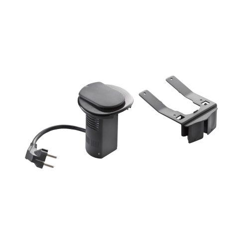 LEGRAND-054086 - Összeszerelt asztali kábelrendező 2P+F csatlakozóaljzattal és USB telefontöltővel, fekete keret és mechanizmus, 1x2P+F csatlakozóaljzat burkolattal, 1x USB , 2 m tápkábellel 2P+F csat