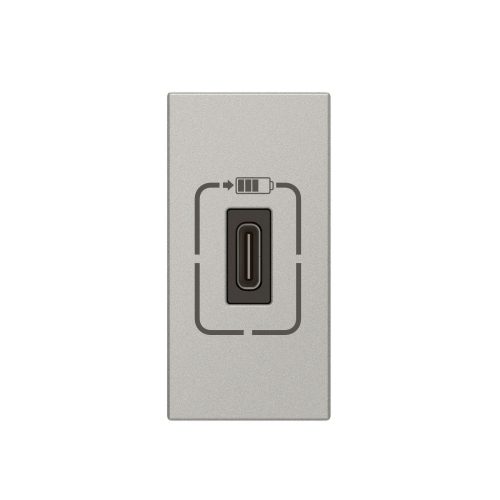 LEGRAND-079389 - Program Mosaic USB-C - 230 V - 5 V, 1 modul, alumínium