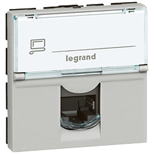 LEGRAND-079454 - Program Mosaic LCS2 RJ45 aljzat Cat.5e UTP, 2 mod, alumínium