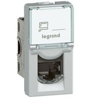 LEGRAND-079462 - Program Mosaic LCS2 RJ45 aljzat Cat 6 FTP, 1 mod, alumínium