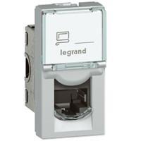 LEGRAND-079473 - Program Mosaic LCS2 RJ45 aljzat Cat.6A STP, 1 mod, alumínium