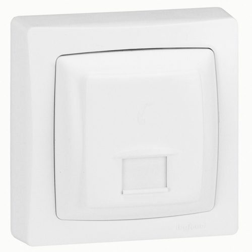 LEGRAND-086033 - Oteo RJ 45 ISDN informatikai csatlakozóaljzat, 8 érintkezős, negyedfordulatos bekötéssel, gyors bekötési technikával, fehér RAL 9010