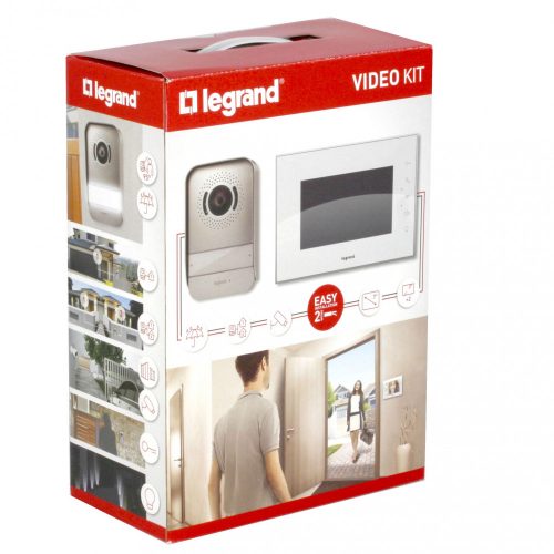 LEGRAND-369230 - Legrand 2 vezetékes színes videó kaputelefon szett, 1 v. 2 lakásos, 7"-os FEHÉR beltéri egységgel