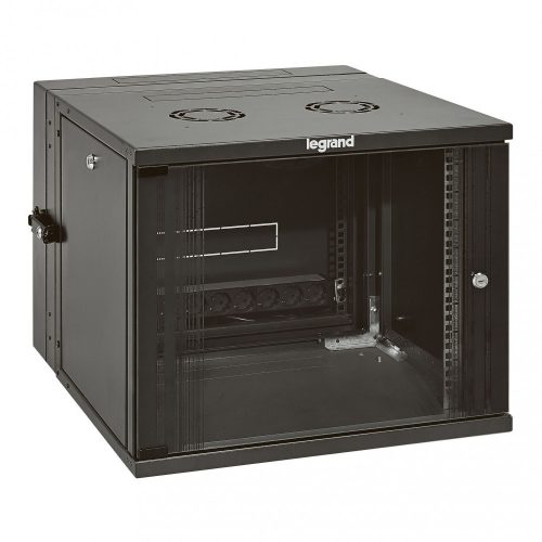 LEGRAND-646222 - LEGRAND fali rack szekrény 19'' 12U MAG: 626 SZÉL: 600 MÉLY: 610 antracit kétrészes üvegajtós készre szerelt MAX: 36 kg Linkeo