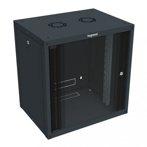 LEGRAND-646250 - LEGRAND fali rack szekrény 19'' 6U MAG: 362 SZÉL: 600 MÉLY: 450 antracit egyrészes üvegajtós lapraszerelt levehető oldallapos MAX: 18 kg Linkeo