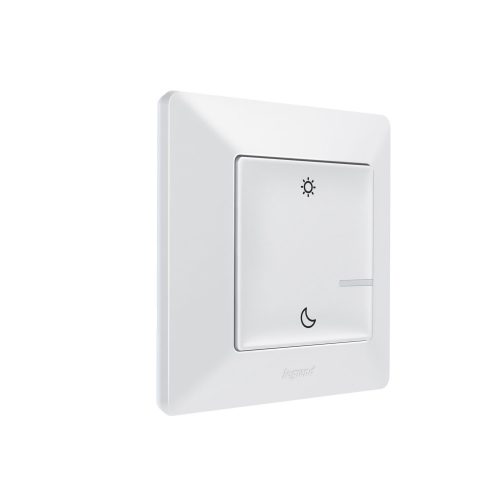 LEGRAND-752189 - Valena Life okos forgatókönyv kapcsoló (távvezérlő) Home + Control alkalmazásban beállított ébredés / elalvás forgatókönyvek indítására; díszítőkerettel, elemmel és kétoldalú ragasztó