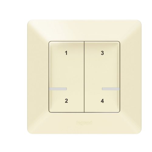 LEGRAND-752268 - Valena Life okos forgatókönyv kapcsoló (távvezérlő) Home + Control alkalmazásban beállított 4 db egyedi forgatókönyv indítására; díszítőkerettel, elemmel és kétoldalú ragasztóval szál