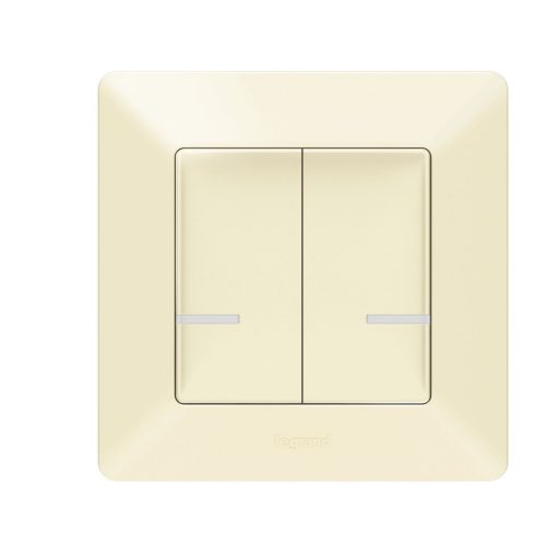 LEGRAND-752288 - Valena Life okos csillárkapcsoló (végrehajtó), süllyesztett, díszítőkerettel szállítva, elefántcsont színű, fázis-nulla megtáplálású, két külön kapcsolt fázis elmenővel, gatewayhez cs