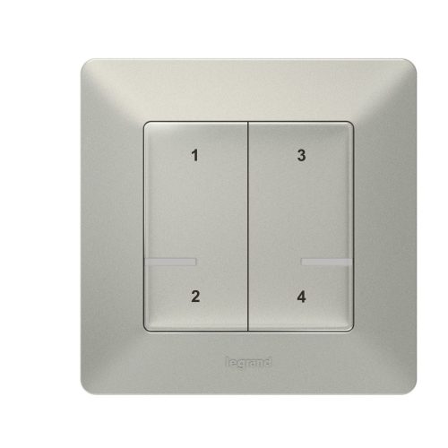 LEGRAND-752368 - Valena Life okos forgatókönyv kapcsoló (távvezérlő) Home + Control alkalmazásban beállított 4 db egyedi forgatókönyv indítására; díszítőkerettel, elemmel és kétoldalú ragasztóval szál