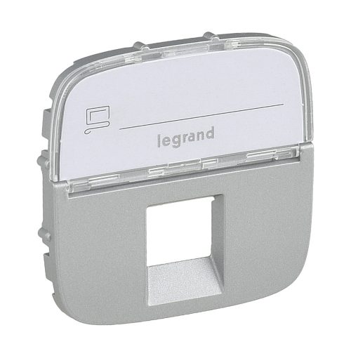 LEGRAND-755477 - Valena Allure RJ11/RJ45 aljzat burkolat címketartóval, Alumínium