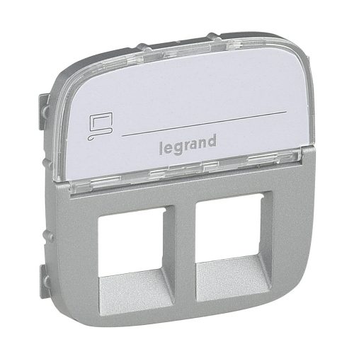 LEGRAND-755487 - Valena Allure 2xRJ11/RJ45 aljzat burkolat címketartóval, Alumínium