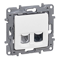 LEGRAND-764570 - Niloé RJ11 + RJ45 Cat.5 UTP csatlakozóaljzat, fehér