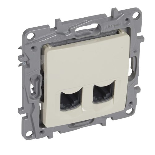 LEGRAND-764674 - Niloé 2xRJ45 Cat.6 UTP csatlakozóaljzat, bézs