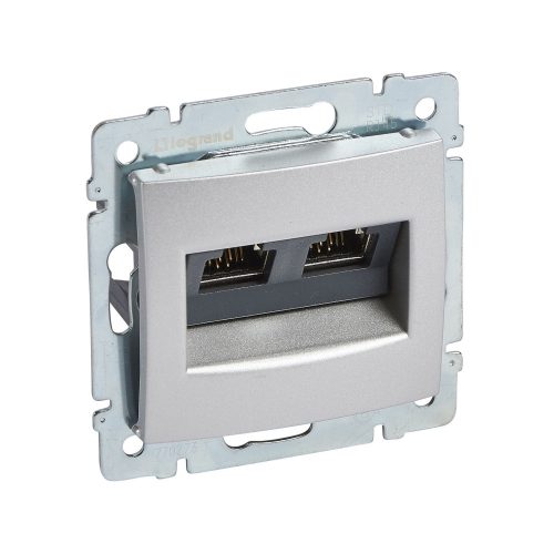 LEGRAND-770273 - Valena 2xRJ45 Cat6A STP aljzat, alumínium