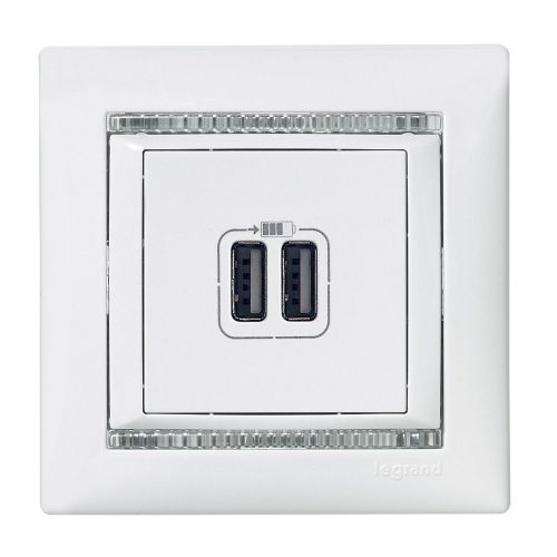 LEGRAND-770470 - Valena 2xUSB töltő aljzat, 1500 mA, fehér