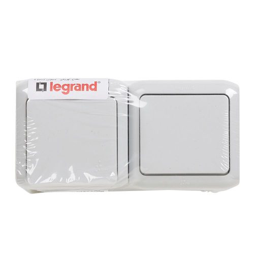 LEGRAND-782391 - Forix IP44 fk 1P kapcsoló + 2P+F csatlakozóaljzat, csapófedéllel, biztonsági zsaluval, szürke