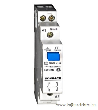 SCHRACK - LQ612230 Sorbaépíthető impulzuskapcsoló, 2z, 230VAC, 16A, 1KE