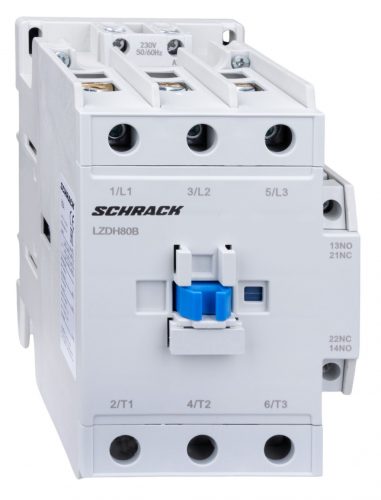 SCHRACK - LZDH80B0 Mágneskapcsoló 3p, CUBICO High, 37kW, 80A, 1z+1ny, 24VAC