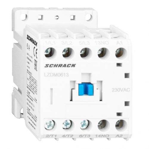 SCHRACK - LZDM0613 Mágneskapcsoló 3p, CUBICO Mini, 2,2kW, 6A, 1z, 230VAC