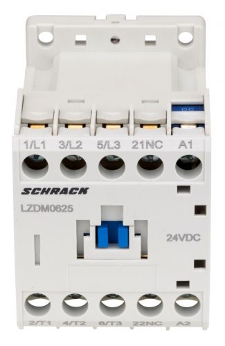 SCHRACK - LZDM0625 Mágneskapcsoló 3p, CUBICO Mini, 2,2kW, 6A, 1ny, 24VDC