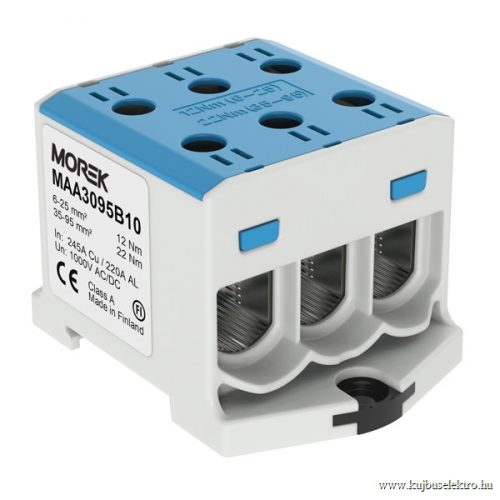 MOREK - OTL95-3 kék - Fővezetéki sorkapocs, 3xAl/Cu 6-95 mm2, 1500V, kék - HD Hungária - MAA3095B10