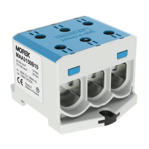 MOREK - OTL150-3 kék - Fővezetéki sorkapocs, 3xAl/Cu 25-150, 1500V, kék - HD Hungária - MAA3150B10