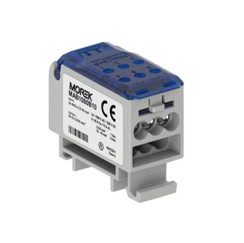 MOREK - OJL 80A, kék elosztóblokk - Elosztóblokk; be: Al/Cu 2*16mm2; ki: Cu 6*6mm2, kék
OJL80A blue in Al/Cu 2x6 out Cu 6x6mm2 Distribution block - HD Hungária - MAB1080B10