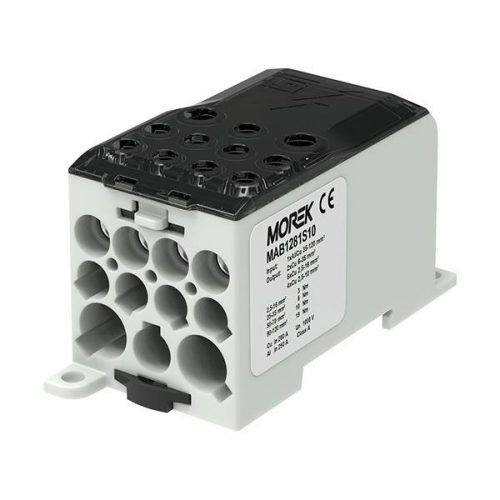 MOREK - OJL 280A, szürke elosztóblokk - Elosztóblokk, be:1*Al/Cu120, ki: 2*35/5*16/4*10, szürke - HD Hungária - MAB1281S10