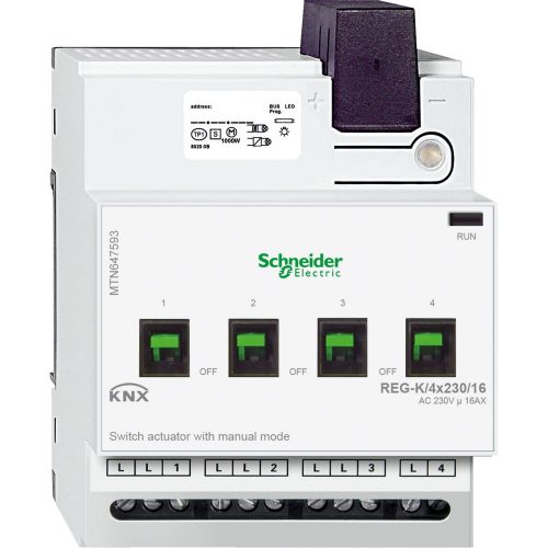 SCHNEIDER MTN647593 - Merten-KNX REG-K/4x230/16 kapcsolóaktor kézi üzemmóddal