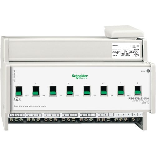 SCHNEIDER MTN647893 - Merten-KNX REG-K/8x230/16 kapcsolóaktor kézi üzemmóddal