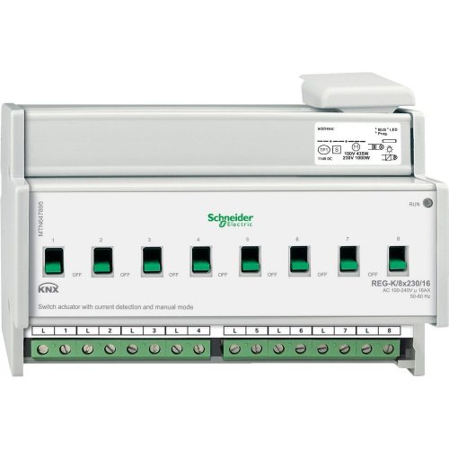 SCHNEIDER MTN647895 - Merten-KNX REG-K/8x230/16 kapcsolóaktor kézi üzemmóddal és áramérzékeléssel