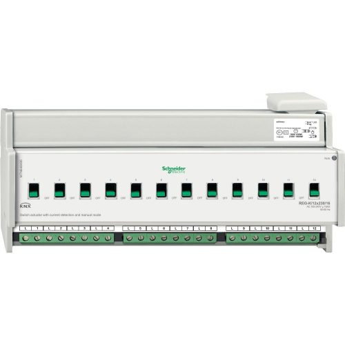 SCHNEIDER MTN648495 - Merten-KNX REG-K/12x230/16 kapcsolóaktor kézi üzemmóddal és áramérzékeléssel