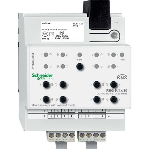 SCHNEIDER MTN649804 - Merten-KNX REG-K/4x/10 zsalumozgató aktor kézi üzemmóddal