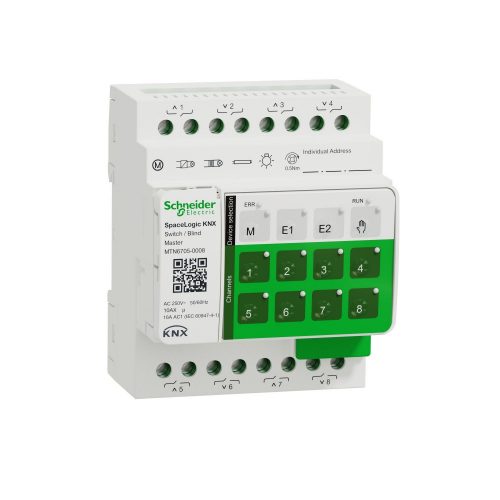 SCHNEIDER MTN6705-0008 - SpaceLogic KNX Kapcsoló/Árnyékoló aktor, 8(4), Master